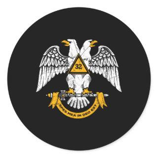 32Nd Degree Masonic Scottish Rite Wings Down Fathe Classic Round Sticker