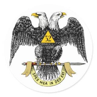 32nd Degree Scottish Rite Black Eagle Classic Round Sticker