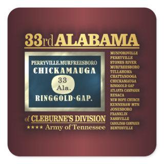 33rd Alabama Infantry (BA2) Square Sticker