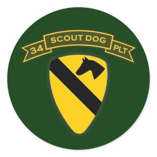 34th IPSD - 1st Cavalry Div Classic Round Sticker