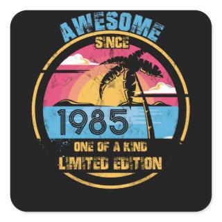 37 Year Old Awesome Since 1985 37th Birthday Square Sticker