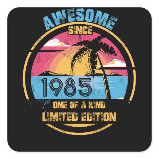 37 Year Old Awesome Since 1985 37th Birthday Square Sticker