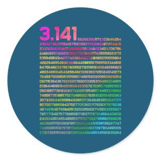 3 14 Math Physics Teacher Irrational Number 3 14 Classic Round Sticker