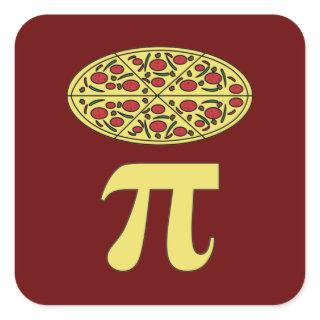 3.14 Pizza Pie Pi Pun Funny Math Joke Square Sticker