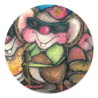 3 Blind Mice Nursery Rhymetime Card Classic Round Sticker