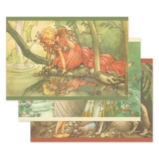 3 different Vintage Fairy Tales  Sheets