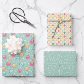 3 Gift Wrap Sheets Set -Merry Kitchsmas