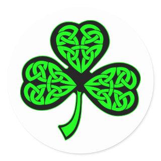 3 Leaf Celtic Clover Shamrock Classic Round Sticker