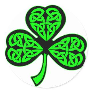 3 Leaf Celtic Shamrock Classic Round Sticker