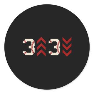 3 up 3 down  Three Up Three Down Baseball Softball Classic Round Sticker