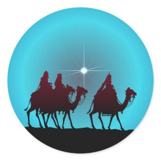 3 WISEMEN & STAR by SHARON SHARPE Classic Round Sticker