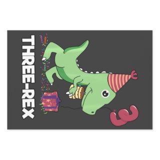 3 Year Old Birthday Boy Dinosaur Three Rex Kids  Sheets