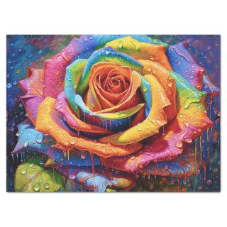 3d Beautiful Rainbow Rose Decoupage Tissue Paper