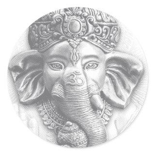 3d Lord Ganesha - Om Classic Round Sticker