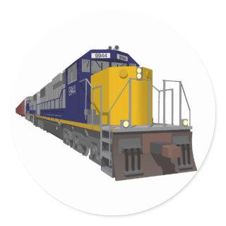 3D Model: Freight Train: Railroad: Classic Round Sticker