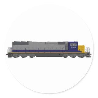 3D Model: Train Engine: Railroad: Classic Round Sticker