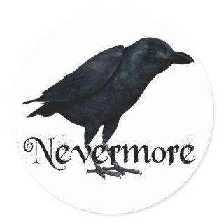 3D Nevermore Raven Classic Round Sticker