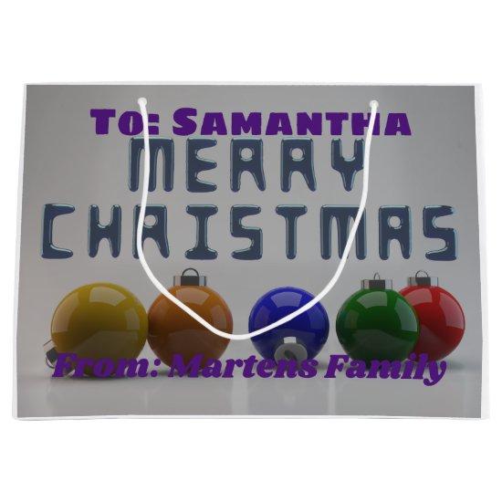 3d Personalized Design Christmas Large Gift Bag