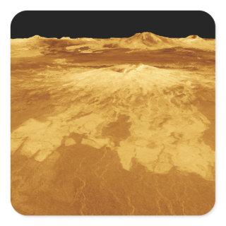 3D Perspective View of Sapas Mons on Venus Square Sticker
