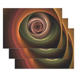 3D Spiral Abstract Warm Colors Modern Fractal Art  Sheets