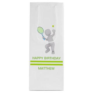 3D Tennis Player Tennis Racket Ball Personalized Wine Gift Bag
