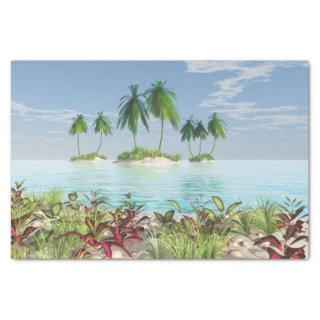 3D Tropical Sandy Beach Palm Tree Islands Tissue Paper