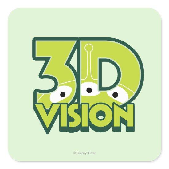 3D Vision Square Sticker