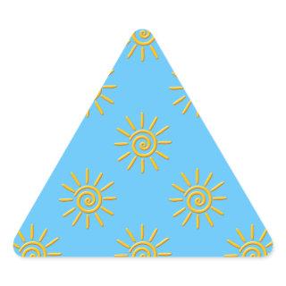 3D Yellow Sun Drawing Pattern Triangle Sticker