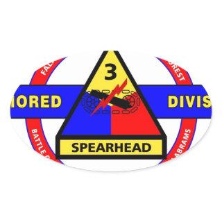 3RD ARMORED DIVISION "SPEARHEAD-THIRD HERD" OVAL STICKER