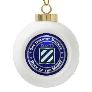 3rd Infantry Division  Ceramic Ball Christmas Ornament
