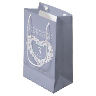 3rd wedding anniversary moonstone bead heart photo small gift bag