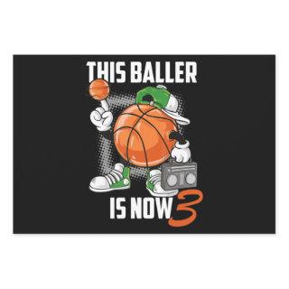 3th Birthday Basketball Player Funny 3 Years Old  Sheets