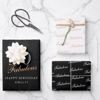 40 and Fabulous Script Modern Black 40th Birthday  Sheets