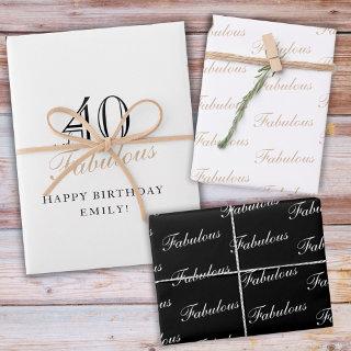 40 and Fabulous Script Modern Woman 40th Birthday  Sheets