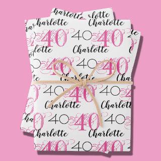 40 years pink 40th birthday Name