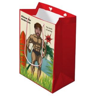 40th Birthday Mens New Funny Bodybuilder Muscle Medium Gift Bag