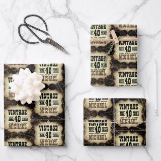 40th Birthday Party Vintage Themed Custom Name  Sheets