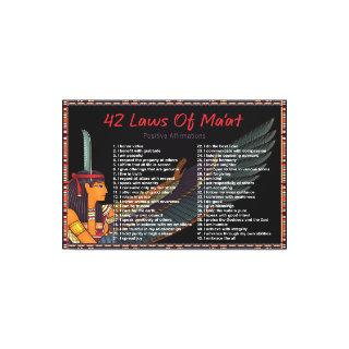 42 Laws Of Maat - Positive Affirmations Canvas Pri