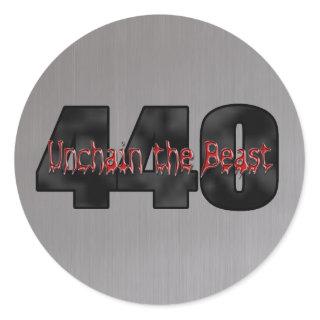 440 Mopar Beast brushed steel Classic Round Sticker