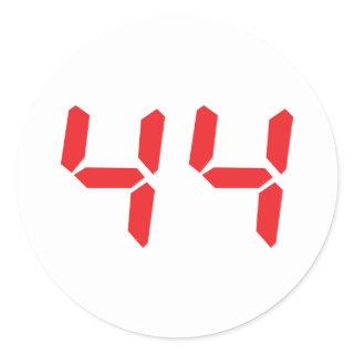 44 fourty-four red alarm clock digital number classic round sticker