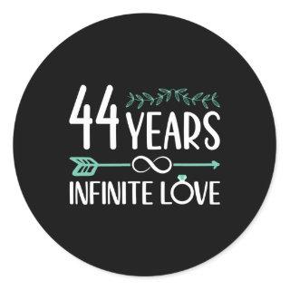 44 Years Infinite Love 44Th Wedding Anniversary Classic Round Sticker