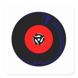 45 RPM SIngle Record Square Sticker