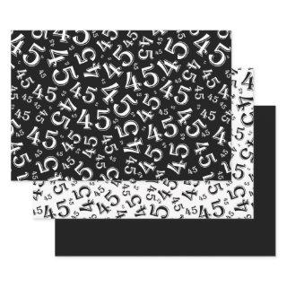 45th Birthday Black/White Random Number Pattern 45  Sheets