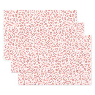 45th Birthday Coral/White Random Number Pattern 45  Sheets