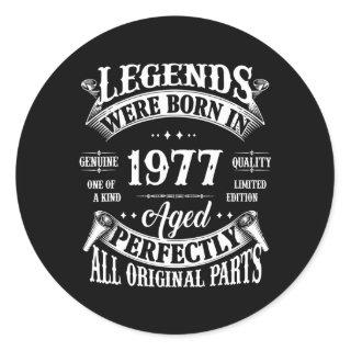 45th Birthday Tee Vintage Legends Born In 1977 45 Classic Round Sticker