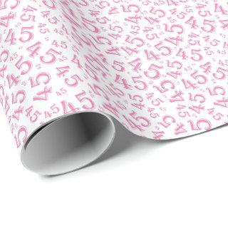 45th Pink/White Birthday Random Number 45 Pattern