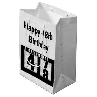 48th Birthday Black Odometer   Medium Gift Bag