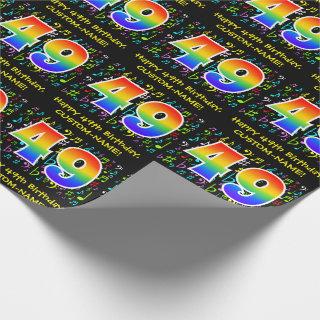 49th Birthday: Colorful Music Symbols, Rainbow 49
