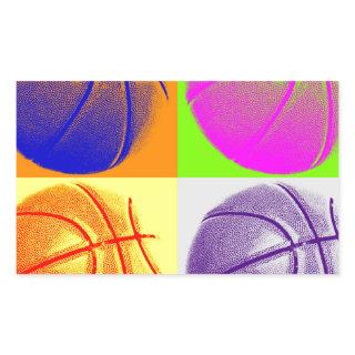 4 Colors Pop Art Basketball Rectangular Sticker