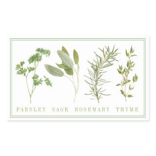 4 FRESH HERBS Rectangle Stickers